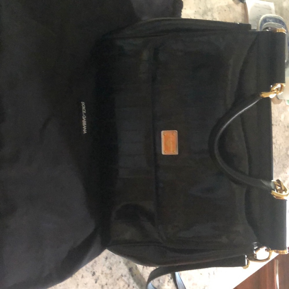 Dolce and Gabbana black leather purse